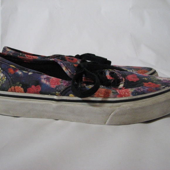 Vans Floral Lace Up Sneakers Kids Size 3 Galaxy - Picture 3 of 8